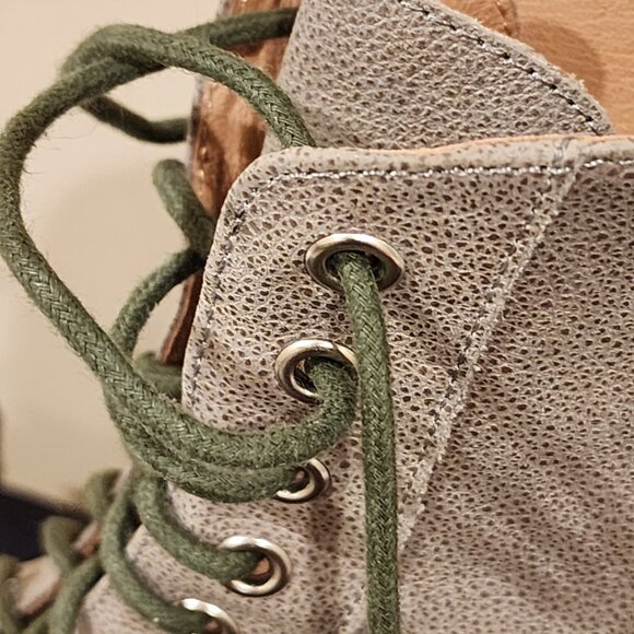 Excellent US8.5Jeffrey Campbell Platform LaceUp Boot LITA Greenish Khaki - Picture 7 of 13